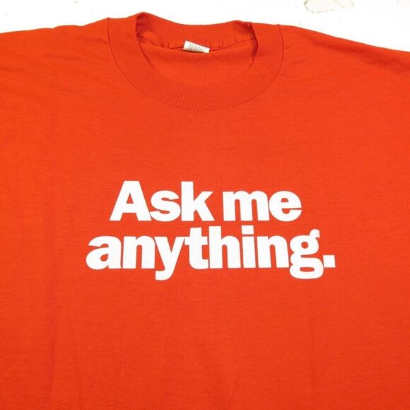 VINTAGE 1980s POPULAR MECHANICS magazine ASK ME ANYTHING T SHIRT XL SCREEN STARS - Picture 2 of 4